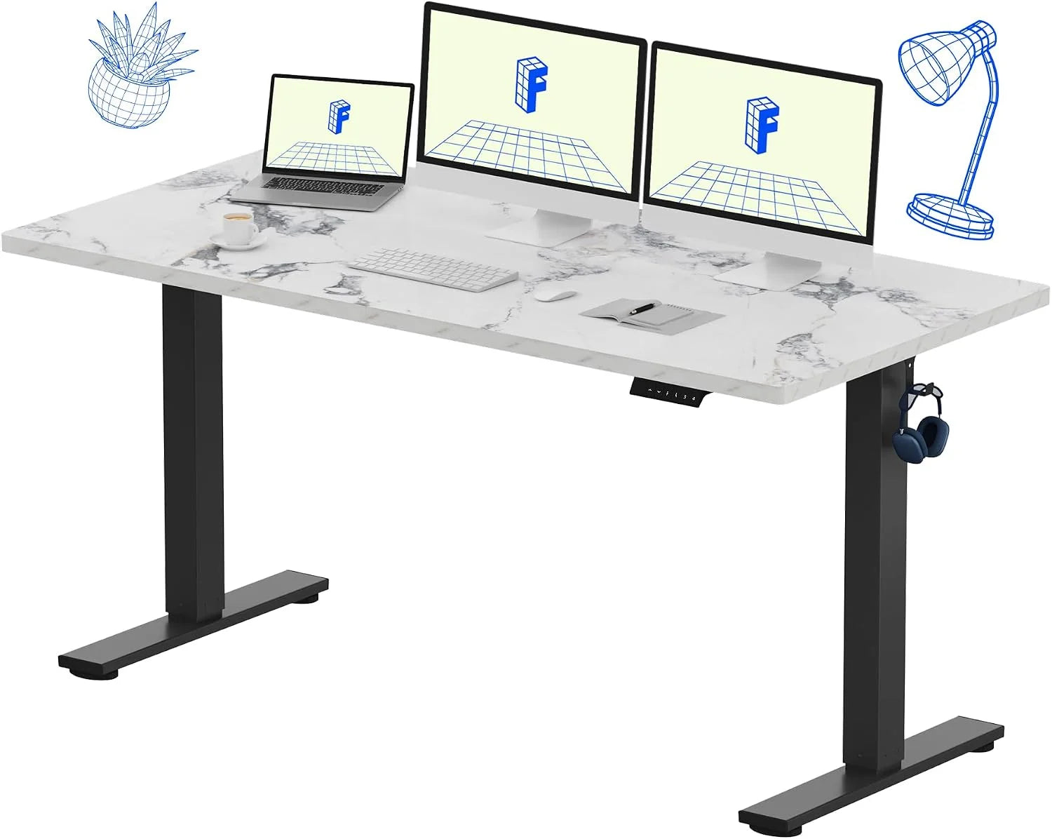 Special FLEXISPOT EN1 One-Piece Standing Desk, Electric Adjustable with 4 Memory Presets, 176 LBS Capacity, 48x24 Black - Image 47