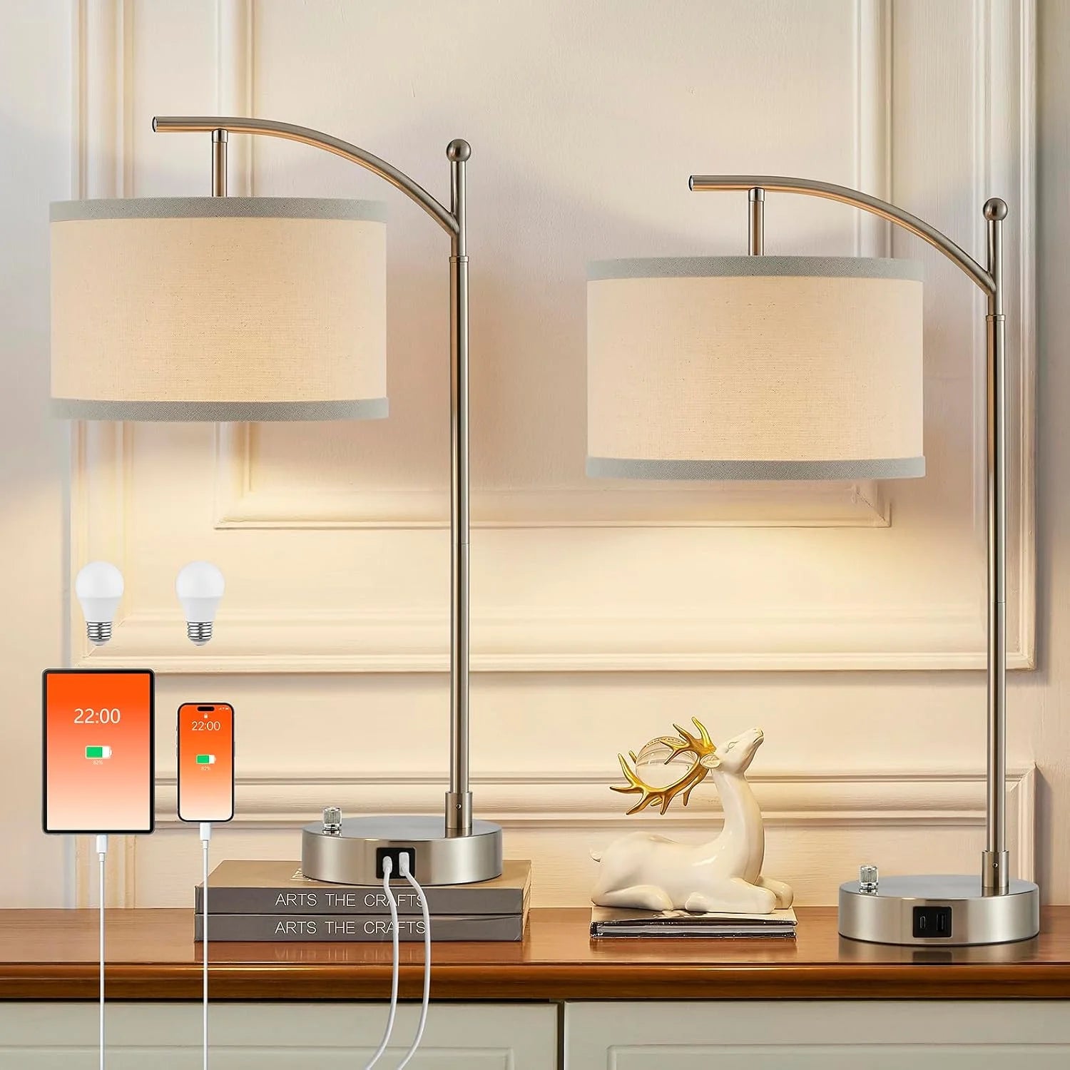 Special Hikczc Table Lamp for Living Room Bedroom, Dimmable, Bulb Included - Image 3