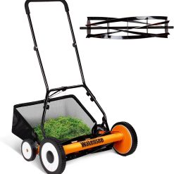 Alternative view of Special 18-Inch Manual Lawn Mower, 5-Blade Push Reel, 9 Heights – For Lawn Care