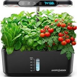 Special Hydroponics Growing System Herb Garden: 10 Pods Indoor Garden Kit with LED Grow Light and Smart Temp