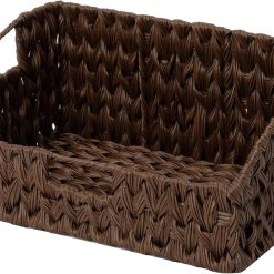 Alternative view of Special Storage Baskets, Waterproof Wicker Basket with Handles, Wicker Storage Baskets for Pantry, Open Front