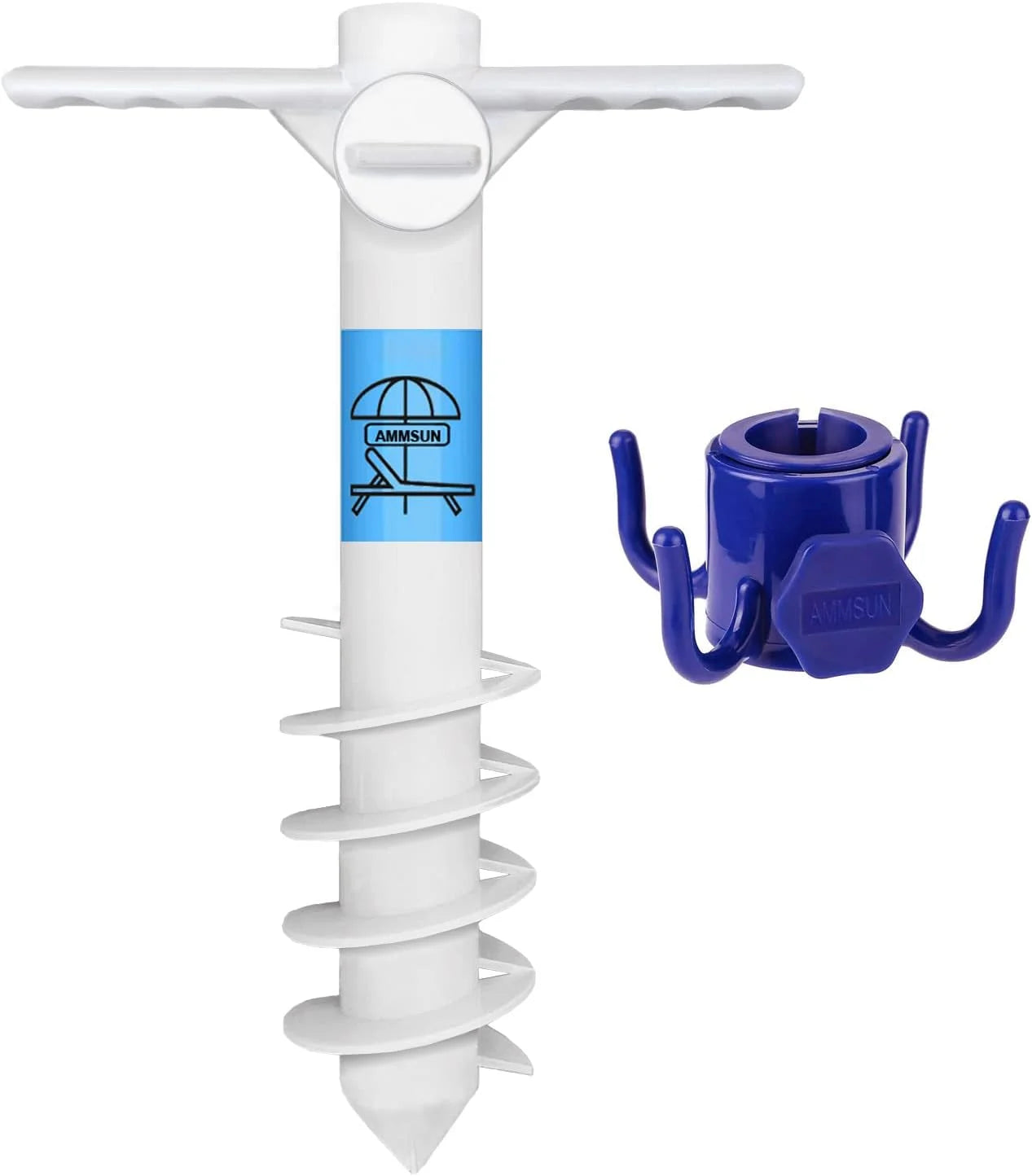 Special AMMSUN Beach Umbrella Sand Anchor Heavy Duty Outdoor Umbrellas Auger Base - Image 3