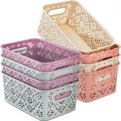 Special Plastic Storage Baskets, Portable Small Pantry Organizer Baskets Bins with Handle, Stackable Household
