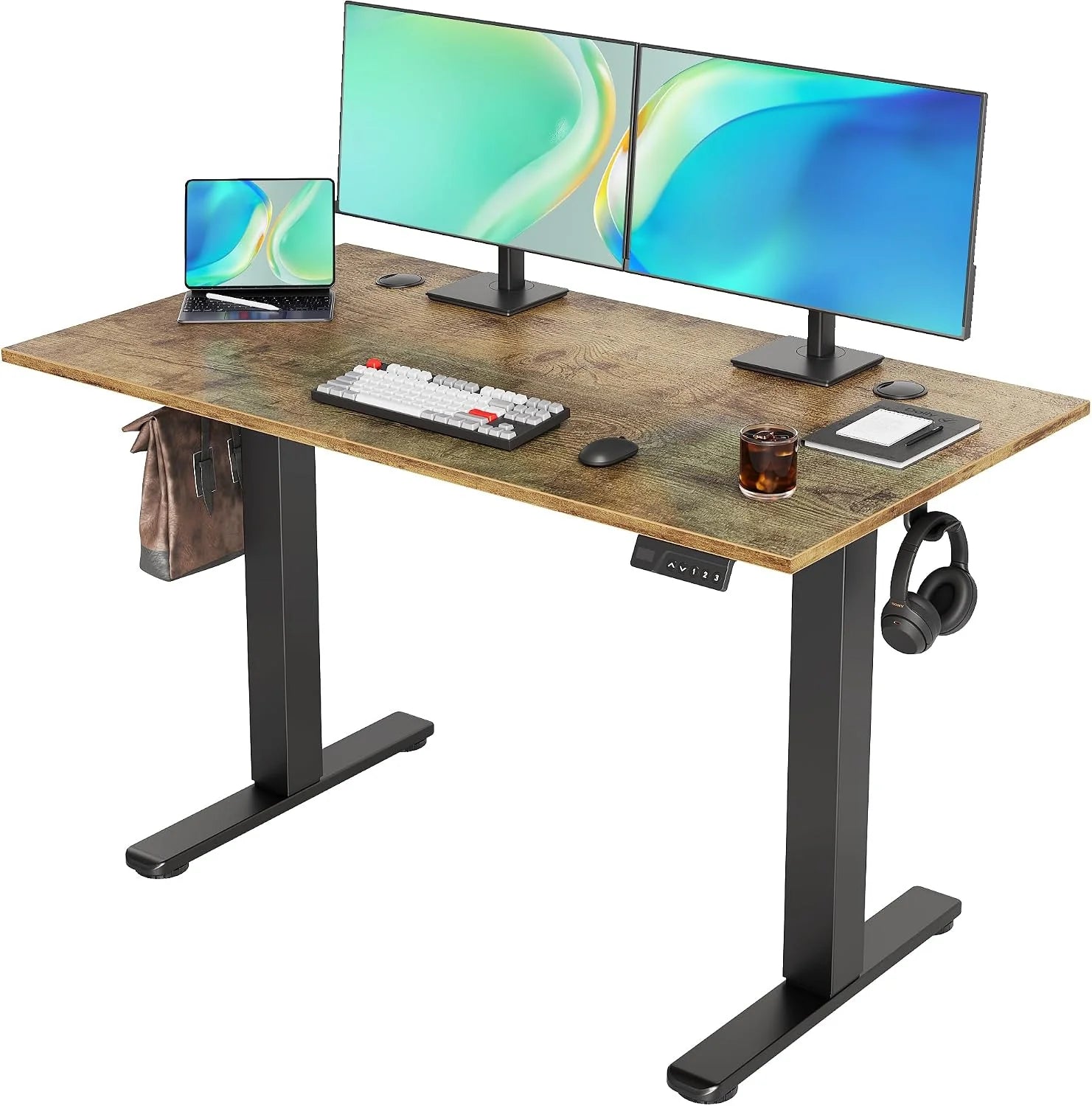 Special Electric Standing Desk, Adjustable Height Stand up Desk, 24x48 Inches Sit Stand Home Office Desk with Splice - Image 24