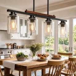 Special Dining Room Light Fixture 5-Light Kitchen Island Lighting with Adjustable Rods