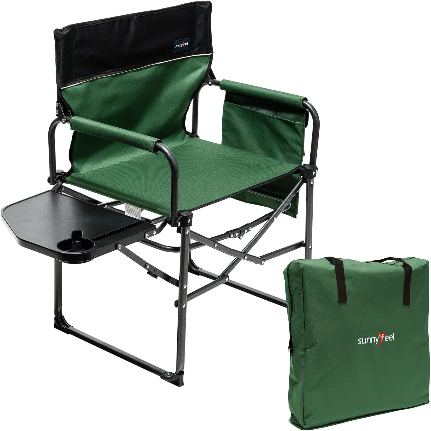 Special SUNNYFEEL Camping Directors Chair, Heavy Duty, Oversized Portable Folding Chair with Side Table - Image 23
