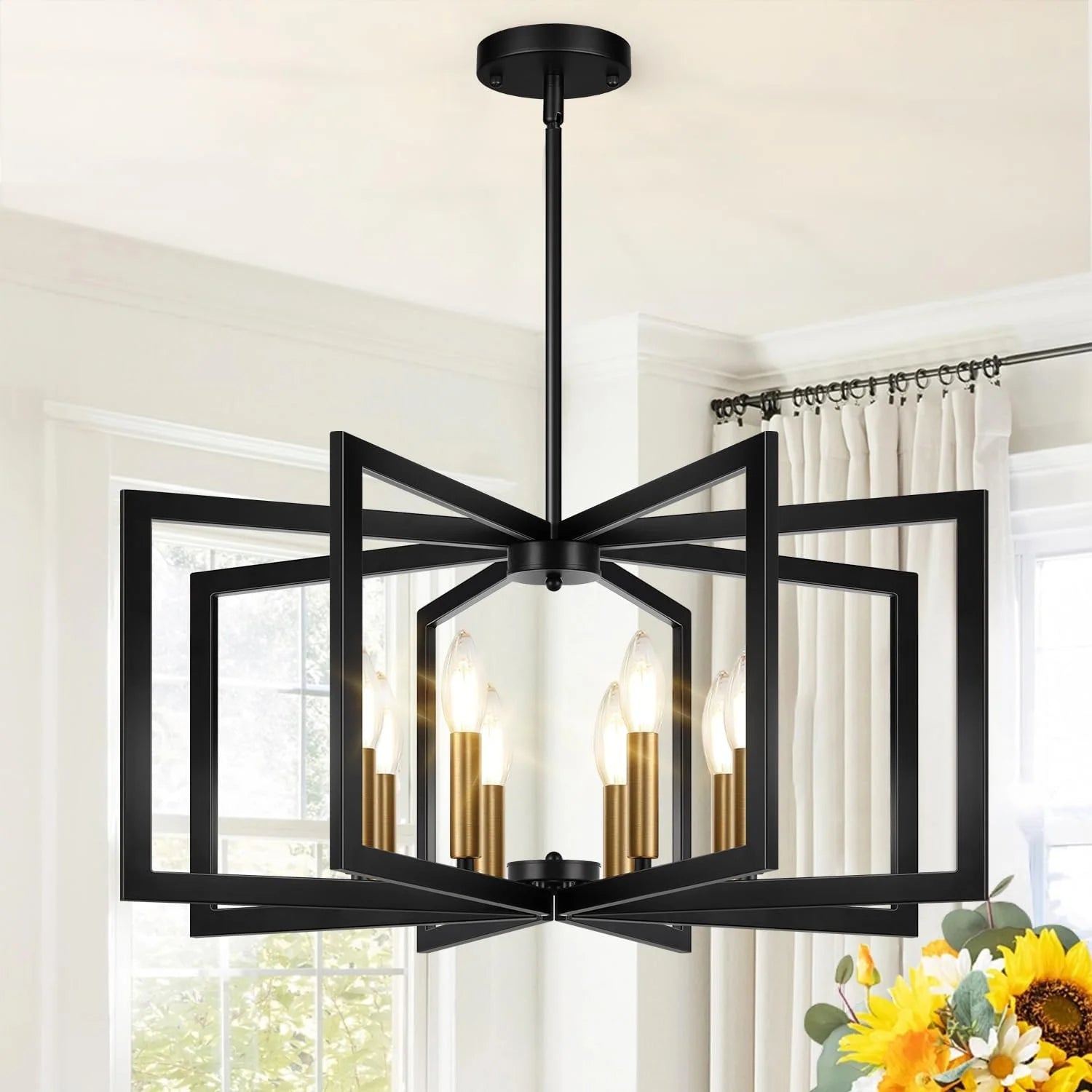 Special 25-61 Height Adjustable Modern Matte Black Chandelier for Dining Room - Image 10