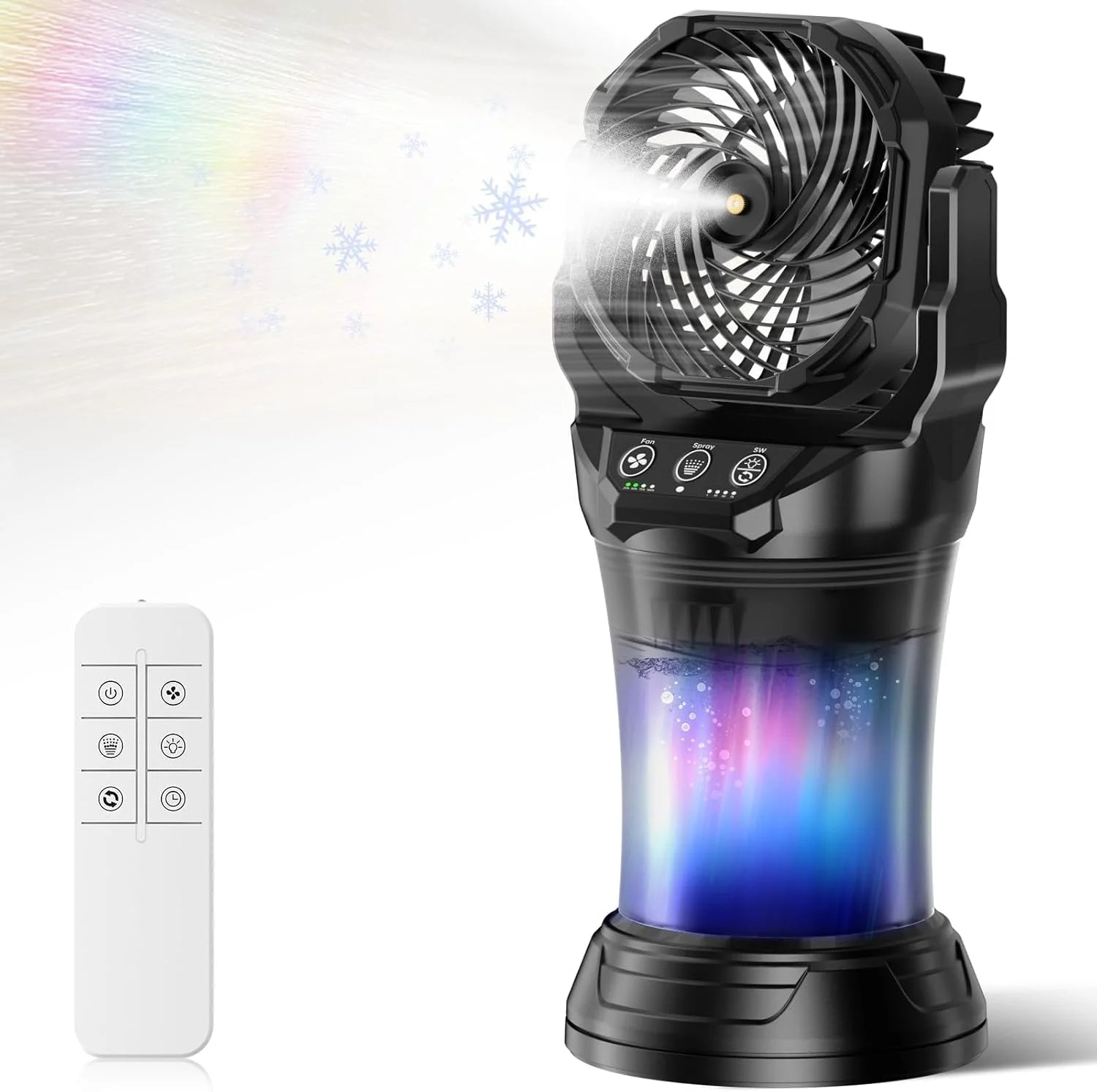 Special Misting Fans for Outside, Portable Mister Fan with 30000mAh Battery & Remote, 2L Tank & 4 Speeds Mist Modes