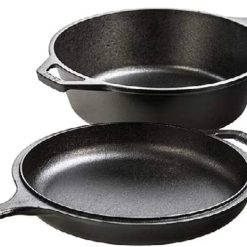 Special Cast Iron Combo Cooker, PFAS-Free 2-in-1 3.2 Quart Deep Pot and 10.25 Inch Skillet Set