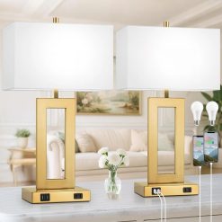 Special Set of 2 Touch Control Table Lamp with 2 USB Ports, Dimmable