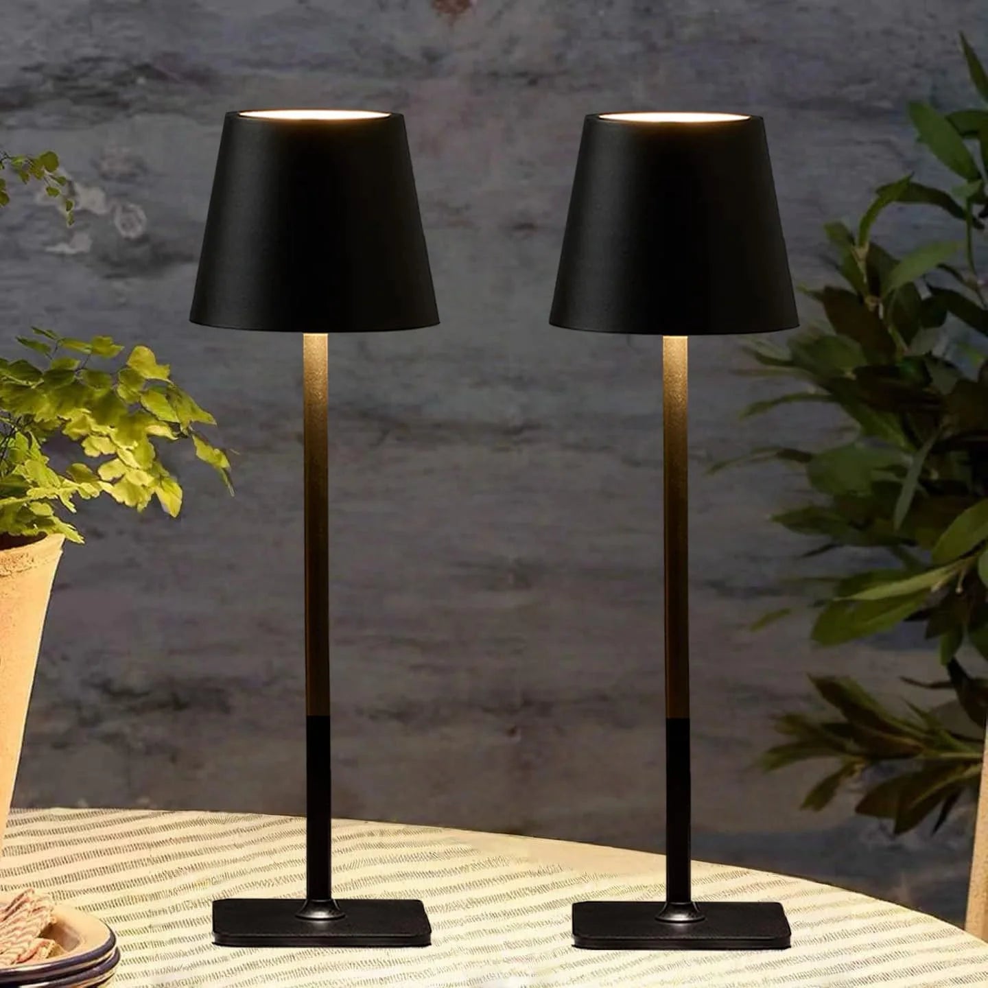Special Gold Led Cordless Table Lamps-Rechargeable Lamp Set of 4 - Image 8