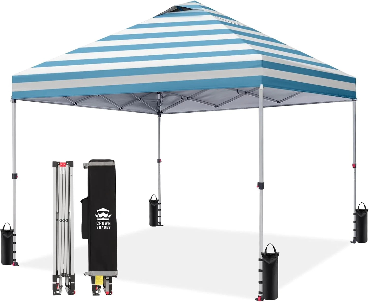 Special CROWN SHADES 10×10 Pop Up Canopy, Patented CenterLok One Push Tent Canopy, 8 Stakes, 4 Ropes (10×10 - Image 29