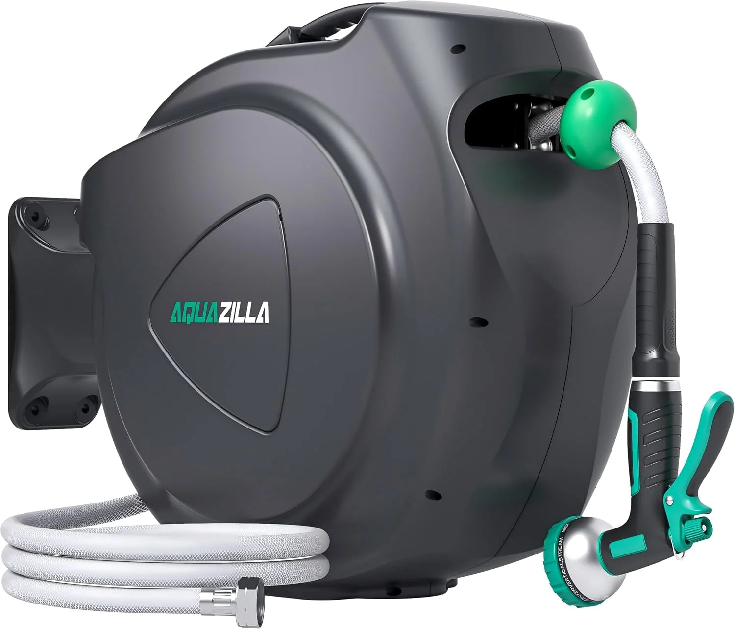 Special Retractable Garden Hose Reel, 5/8 in x 100 ft Automatic Wall Mount Heavy Duty Automatic Water Hose Reel with 9 Patterns - Image 2
