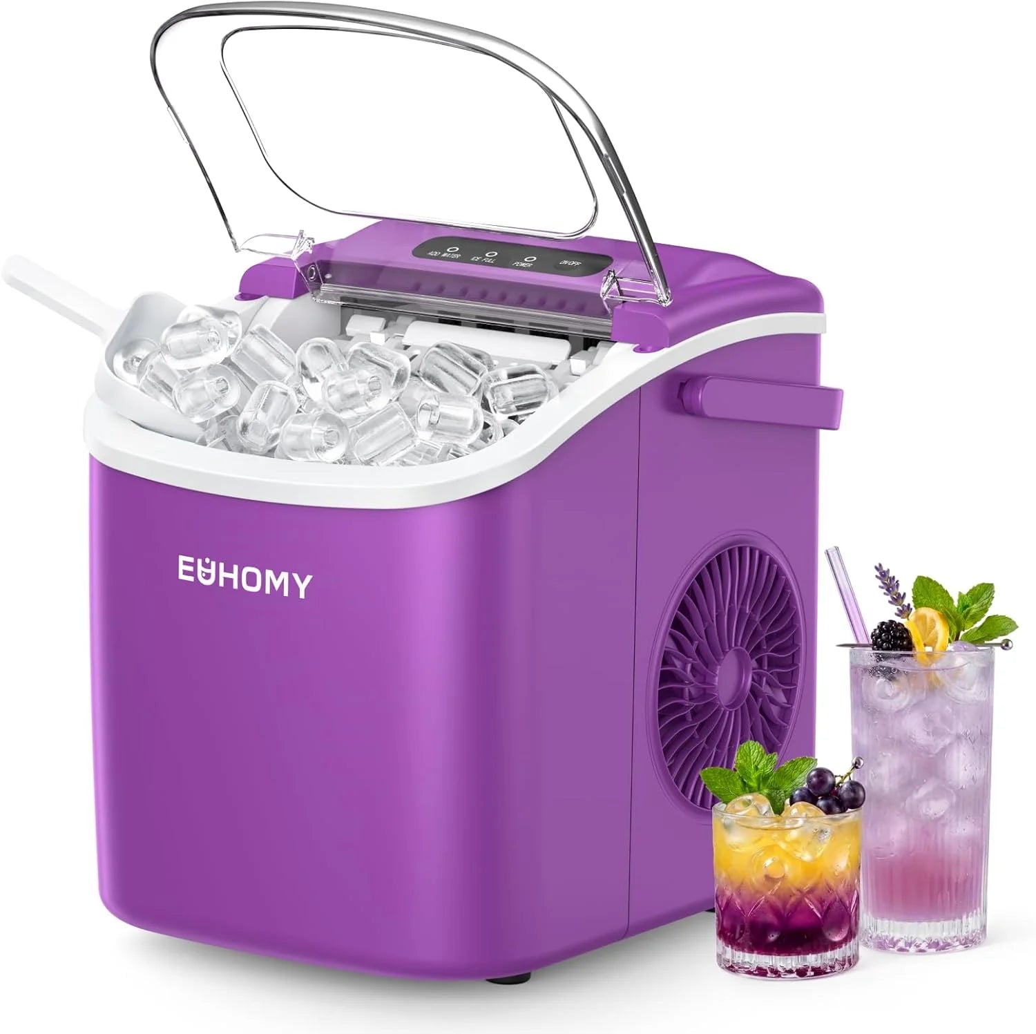 Special Countertop Ice Maker Machine with Handle, 26lbs in 24Hrs, 9 Ice Cubes Ready in 6 Mins, Auto-Cleaning Portable Ice - Image 5