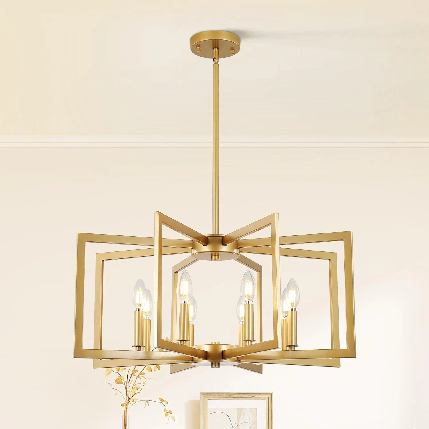 Special 6-Light Gold Pendant Light, Modern Farmhouse Dining Room Light Fixtures Over Table - Image 7