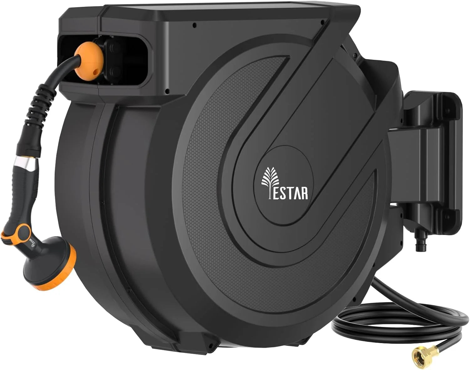 Special Retractable Garden Hose Reel 5/8 in x100 ft, Heavy Duty Wall Mounted Hose Reel with 10- Function Sprayer Nozzle - Image 2