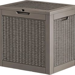 Alternative view of Special Fancyango 50 Gallon Waterproof Deck Box, Resin Outdoor Storage Box, Black