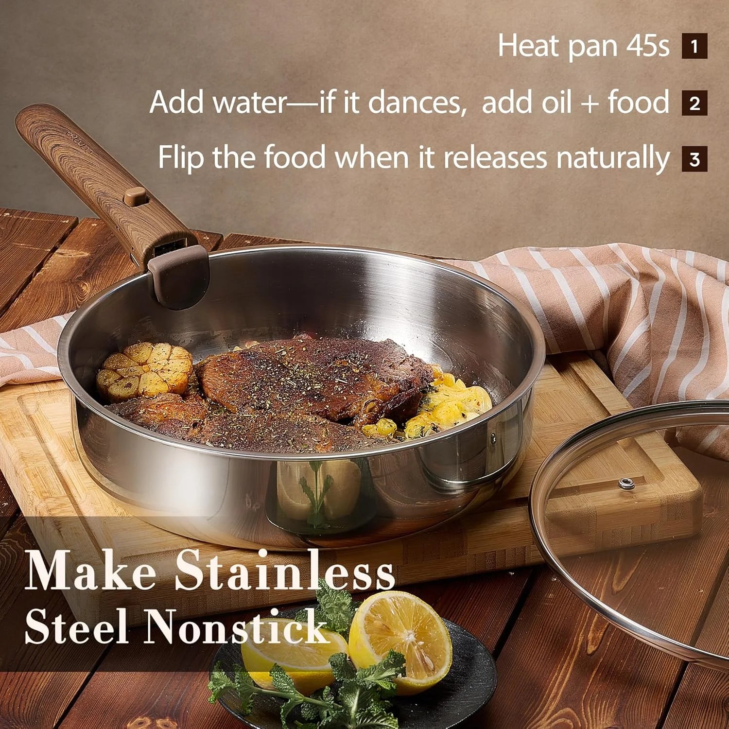 Special 19pcs Stainless Steel Cookware Set with Detachable Handle, Pots and Pans Set - Image 4