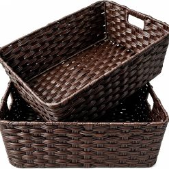 Alternative view of Special Wicker Storage Basket, Metal Frame, Set of 2, Washable Waterproof