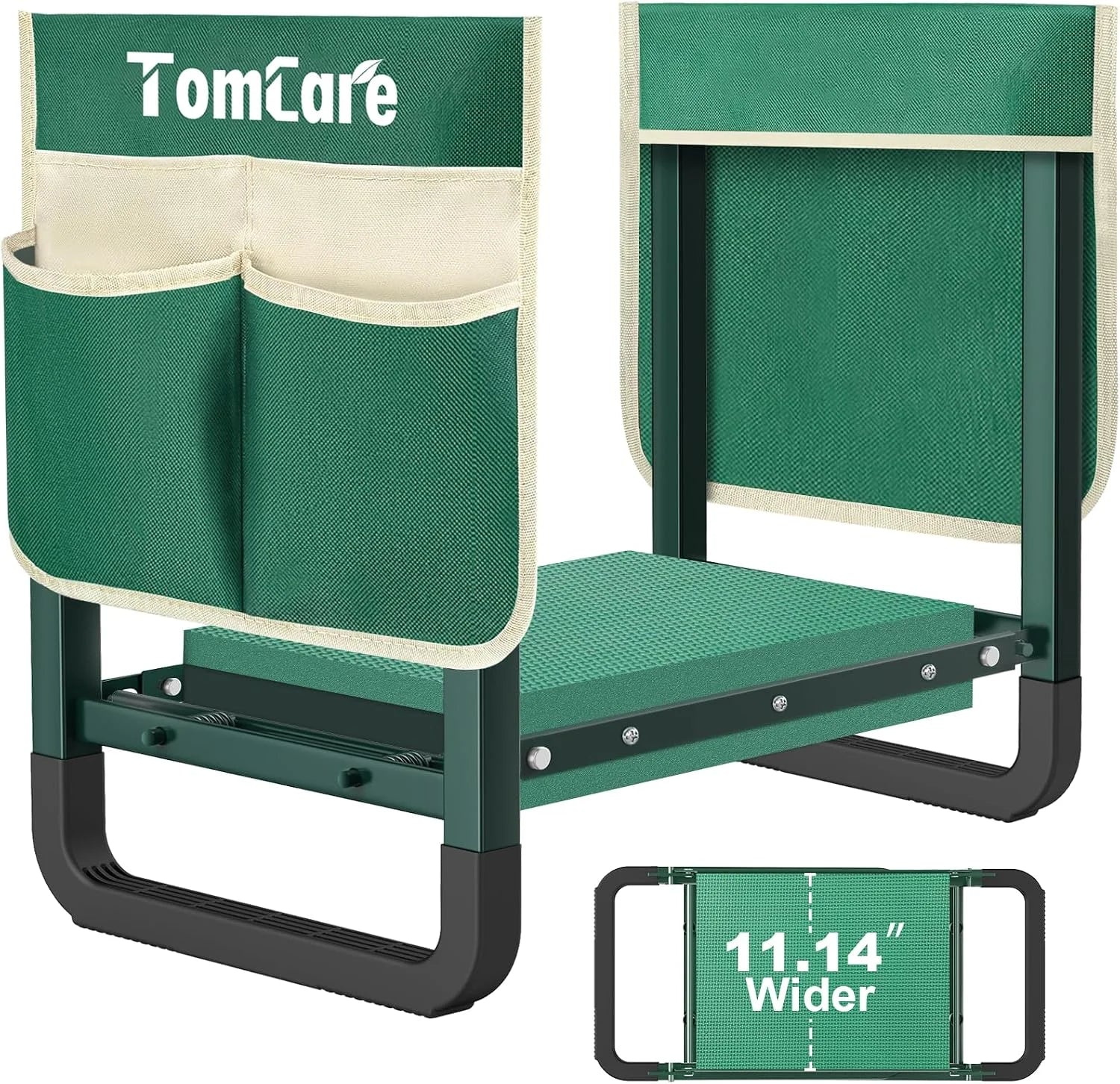Special TomCare Garden Kneeler and Seat 11.12" Wider Larger Soft Kneeling Pad Garden Bench with 2 Large Tool Pouches Heavy Duty