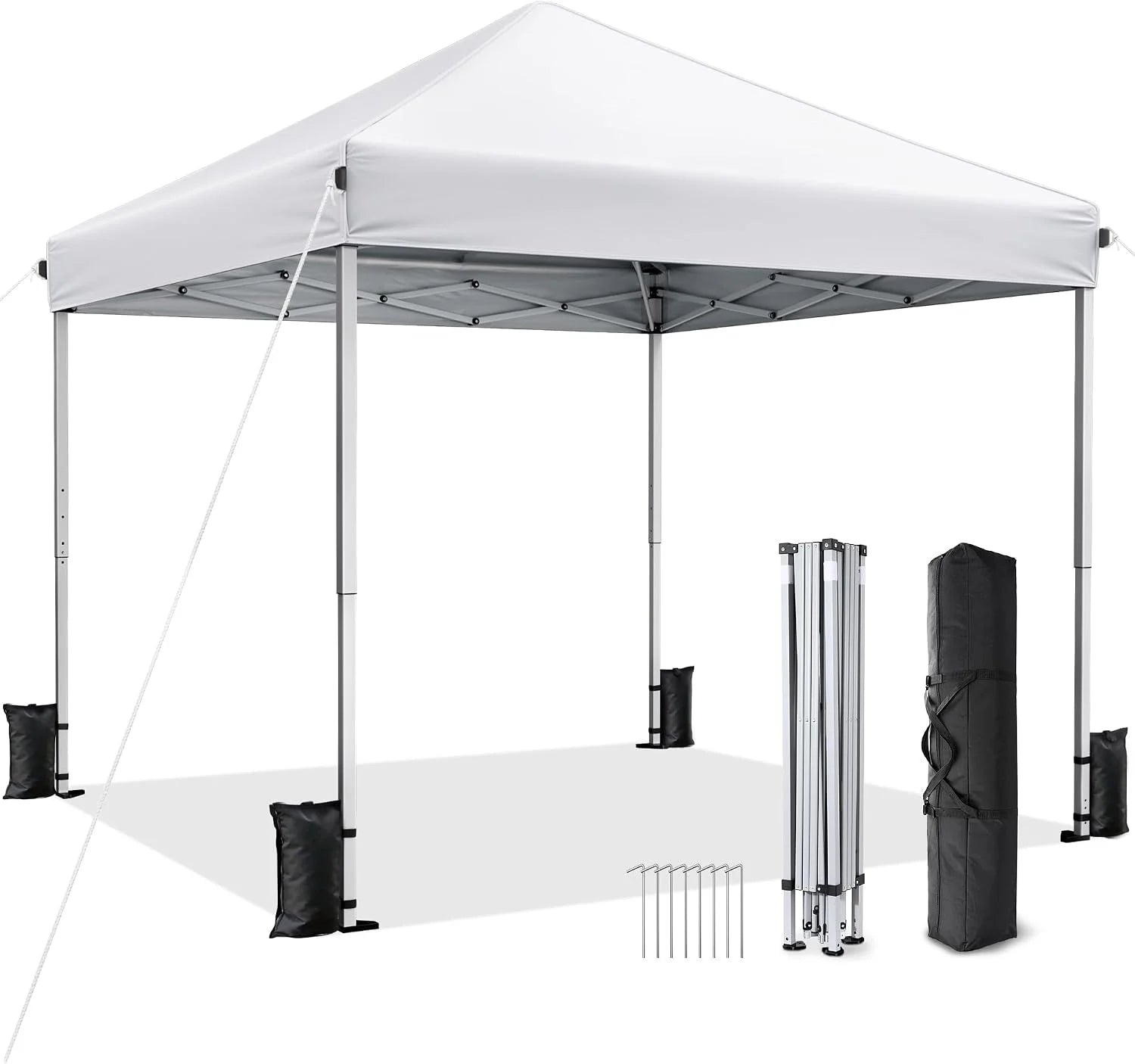 Special Vinabilia 10x10 Pop Up Canopy Tent with One-Push Center Lock,White - Image 6