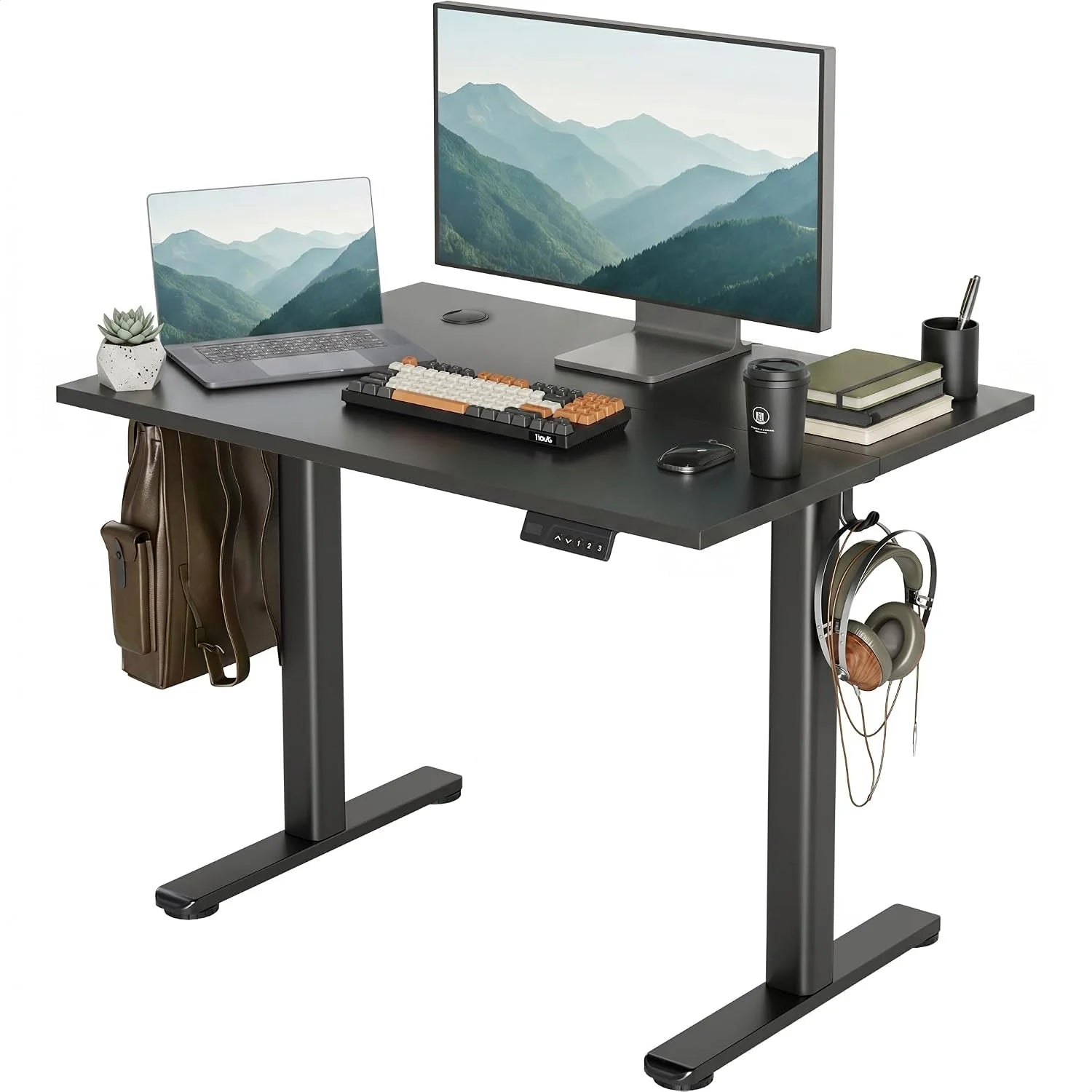 Special Electric Standing Desk, Adjustable Height Stand up Desk, 24x48 Inches Sit Stand Home Office Desk with Splice - Image 8