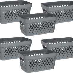 Alternative view of Special Plastic Baskets for Organizing, Set of 6, Pantry Storage for Under Counter, Linen Closet, and Bathroom, Nesting