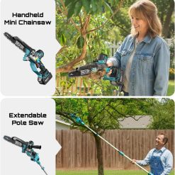 Alternative view of Special SEESII 10-Inch 2-in-1 Cordless Pole Saw & Mini Chainsaw,2 x 4.0Ah Batteries