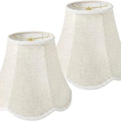 Special Beige Scalloped Lamp Shades Set of 2