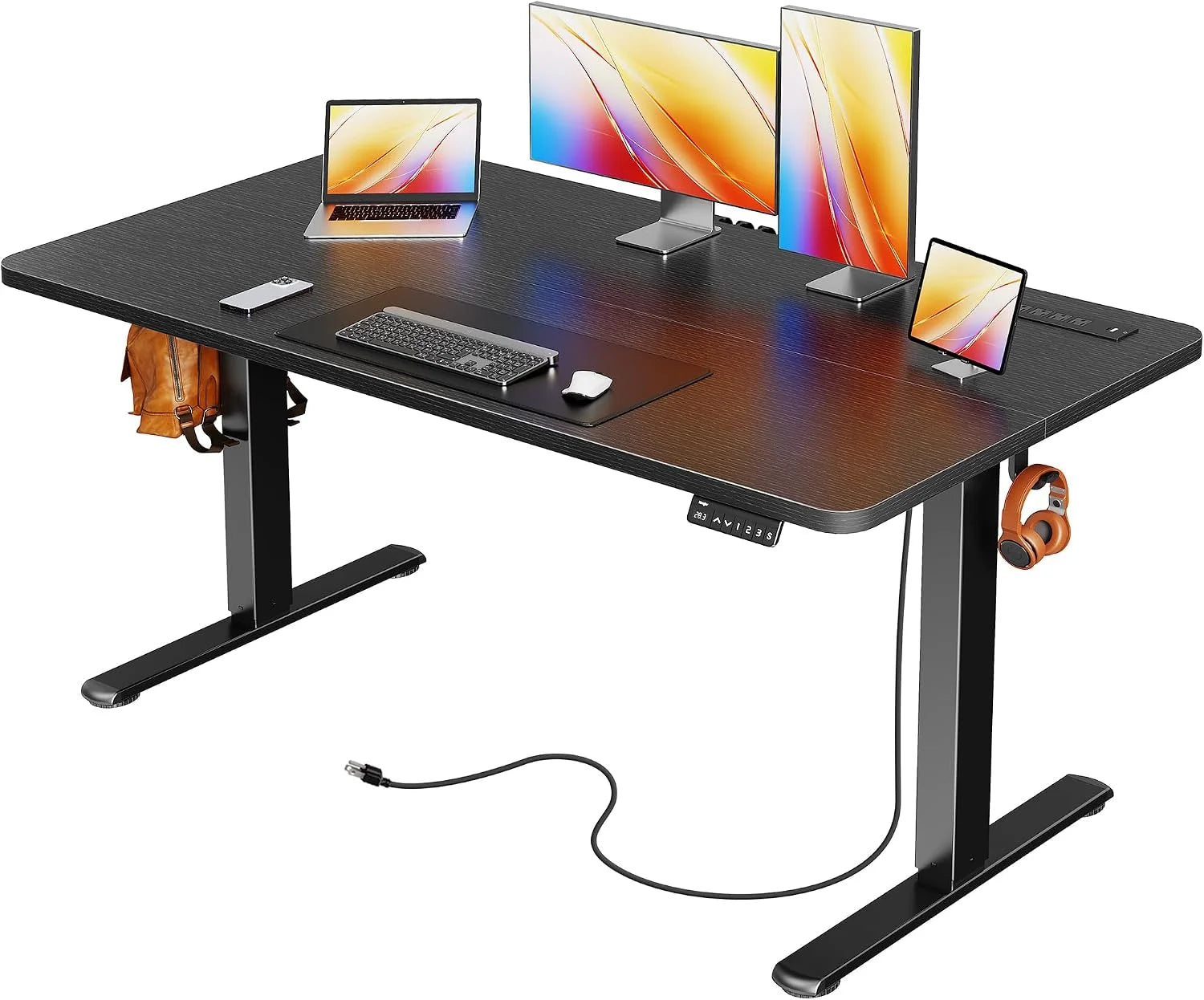 Special Electric Standing Desk with Power Outlets and USB-C Port, 47 X 24 Inch Height Adjustable Desk