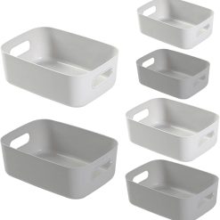 Alternative view of Special Storage Bins Baskets of 3 Sizes, Blue and Green, Cabinet Organizer Pantry Organizing Baskets with Handles