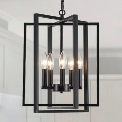 Special Black Farmhouse Modern Chandelier Light Fixture for Dining Room, 3 Light