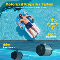 Alternative view of Special Inflatable Motorized Pool Floats for Adults, Rechargeable Pool Lounger with Dual Motors & 2 Storage