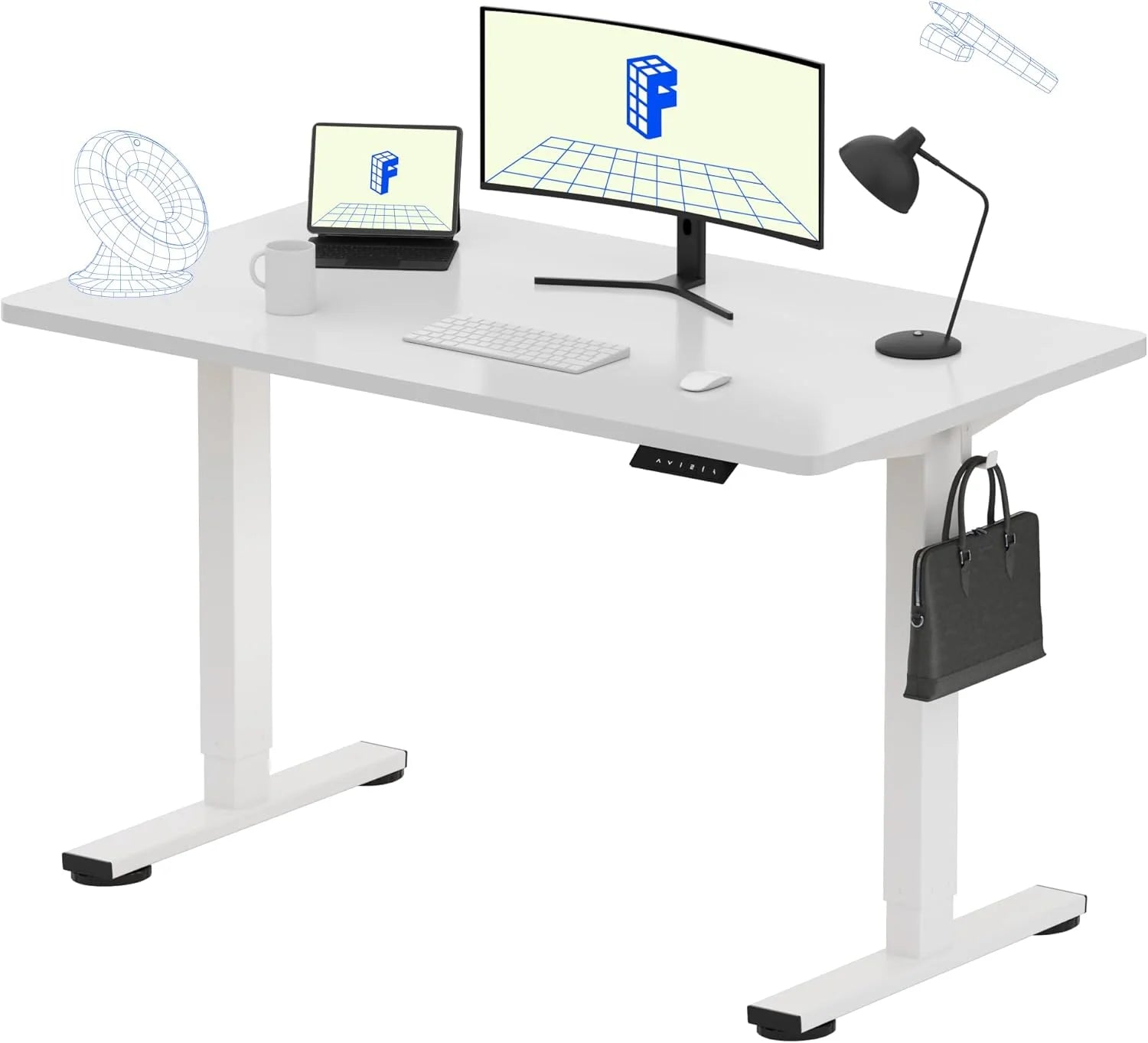 Special FLEXISPOT EN1 One-Piece Standing Desk, Electric Adjustable with 4 Memory Presets, 176 LBS Capacity, 48x24 Black - Image 24