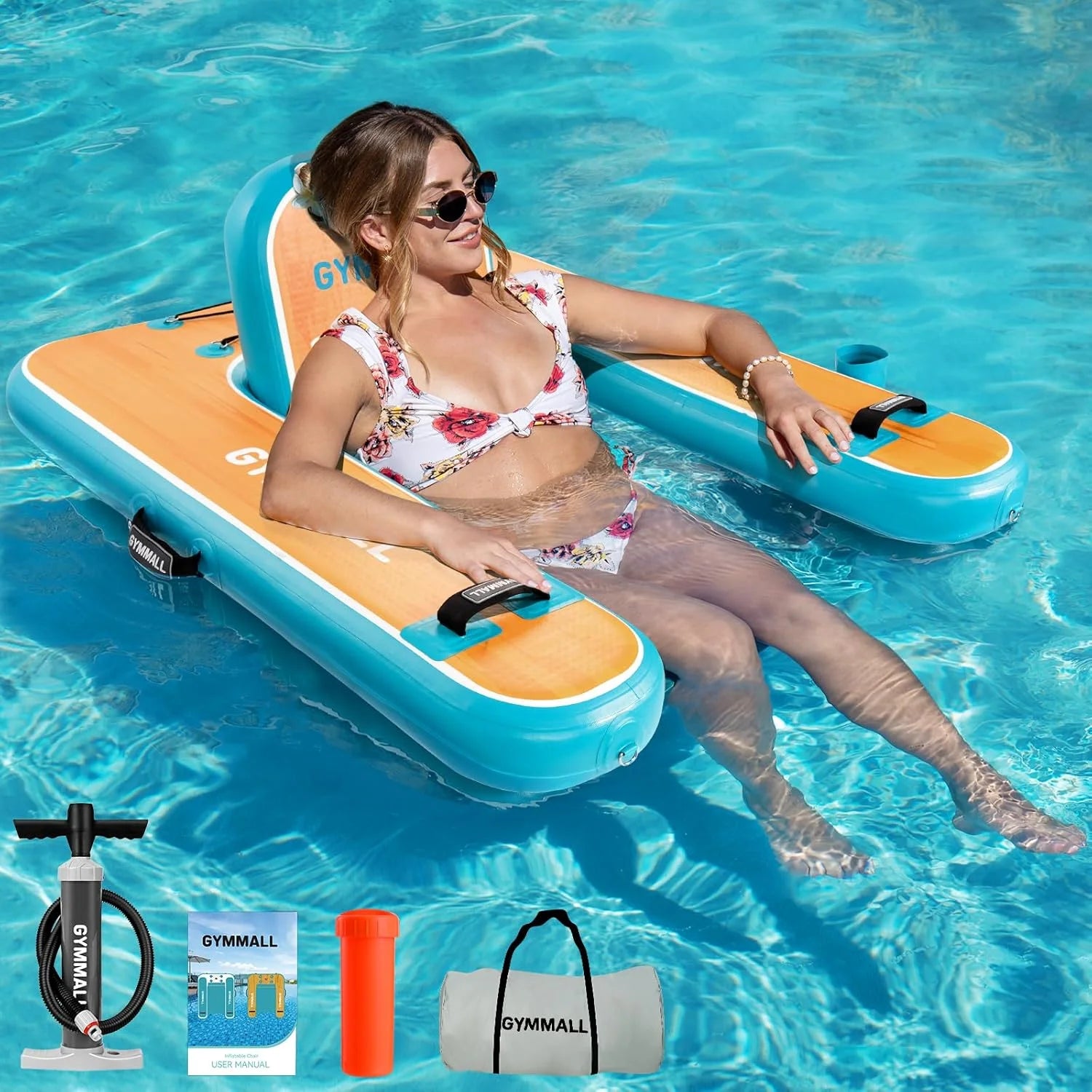 Special Inflatable Pool Lounger Float, Tanning Pool Chair Float for Adults, 53 L*43 W/ 47 Lx39 W Sunchill Floating Chair Dock - Image 6