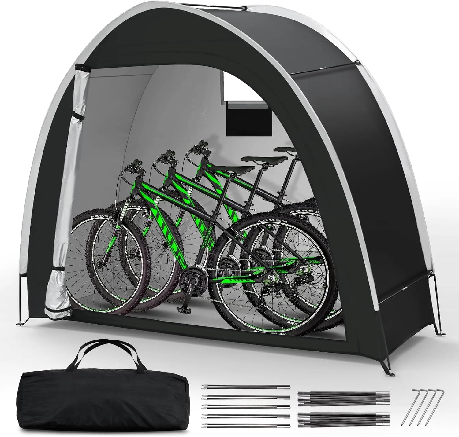 Special Dikutar Bike Storage Tent, PU5000 Waterproof Outdoor Shed for 2 Bikes