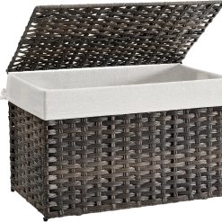 Special Storage Basket with Lid, 9.2 Gallon (35L), Foldable, Blanket Storage Bin with Handles
