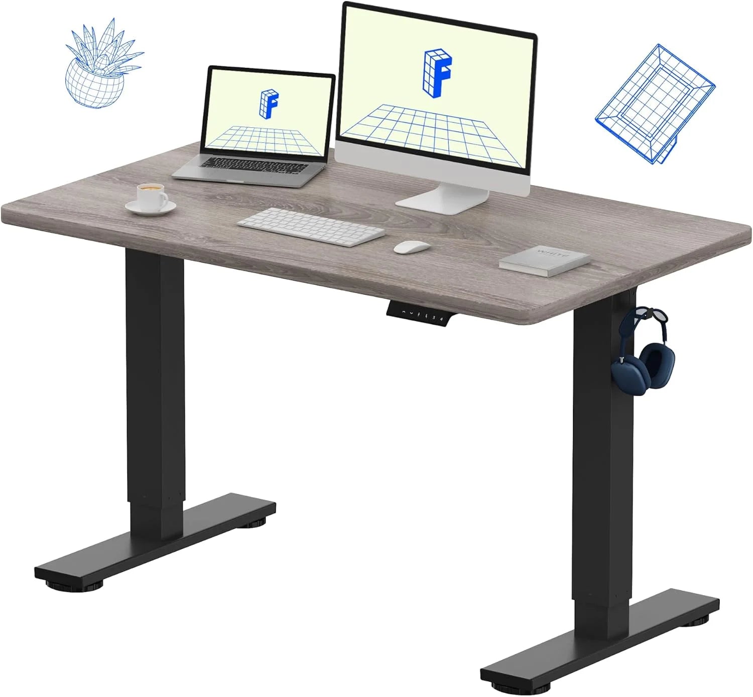 Special FLEXISPOT EN1 One-Piece Standing Desk, Electric Adjustable with 4 Memory Presets, 176 LBS Capacity, 48x24 Black - Image 7