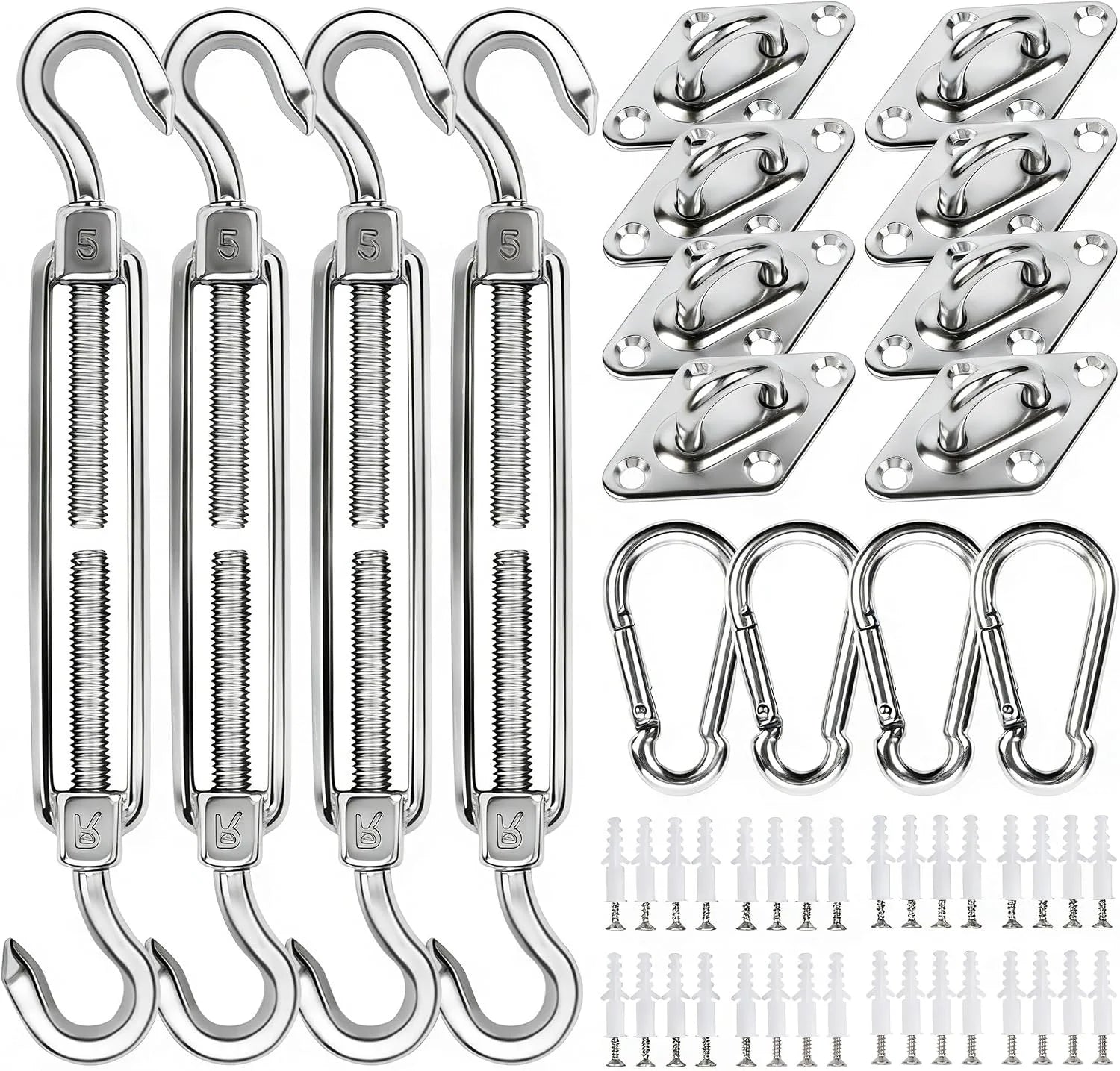 Special 44 Pcs Shade Sail Hardware Kit 6 Inch Outdoor Sun Sail Accessories - Image 5