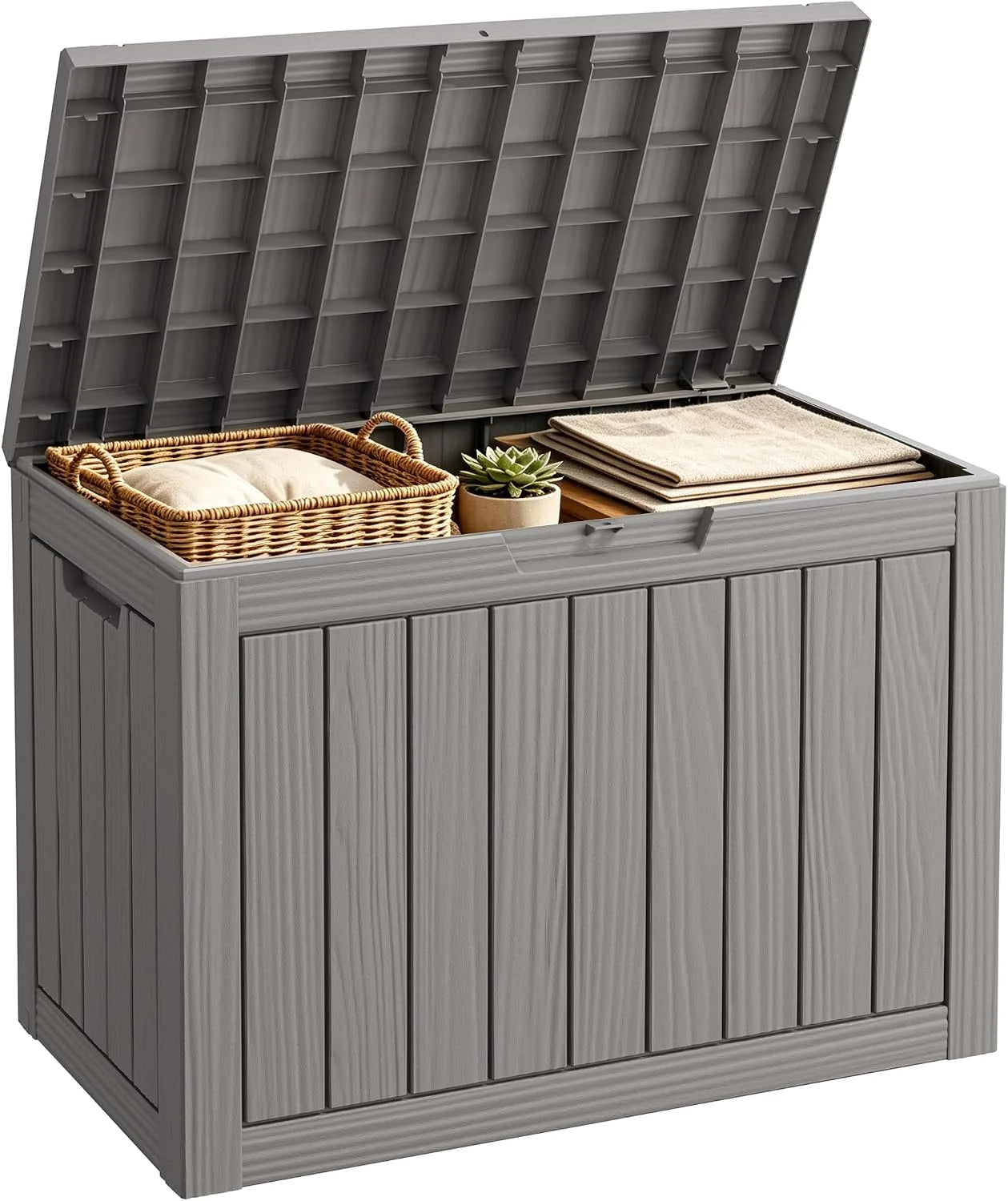 Special Fancyango 50 Gallon Waterproof Deck Box, Resin Outdoor Storage Box, Black - Image 8