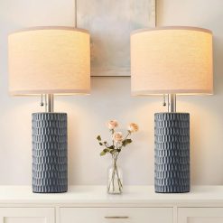 Alternative view of Special Reaketon 20.5 Modern Ceramic Table Lamps for Bedroom Set of 2, Farmhouse Table Lamp for Living Room Office Dorm