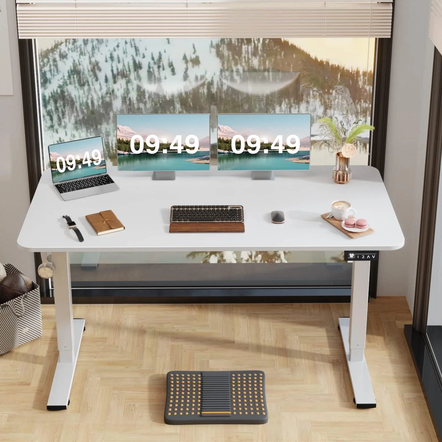 Special 55 x 24 Inches Electric Height Adjustable Standing Desk Large Sit Stand Up Desk Home Office Computer Desk Memory - Image 85