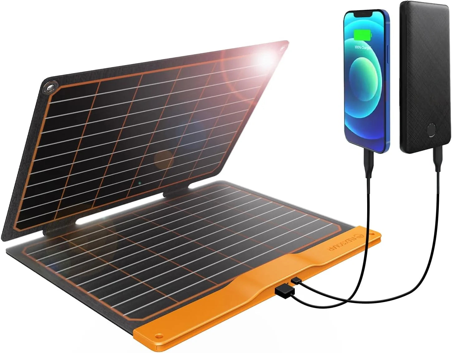 Special FlexSolar 100W Portable Solar Panels Chargers with PD3.0 USB-C, QC3.0 USB-A and DC Outputs Foldable IP67 Waterproof - Image 2