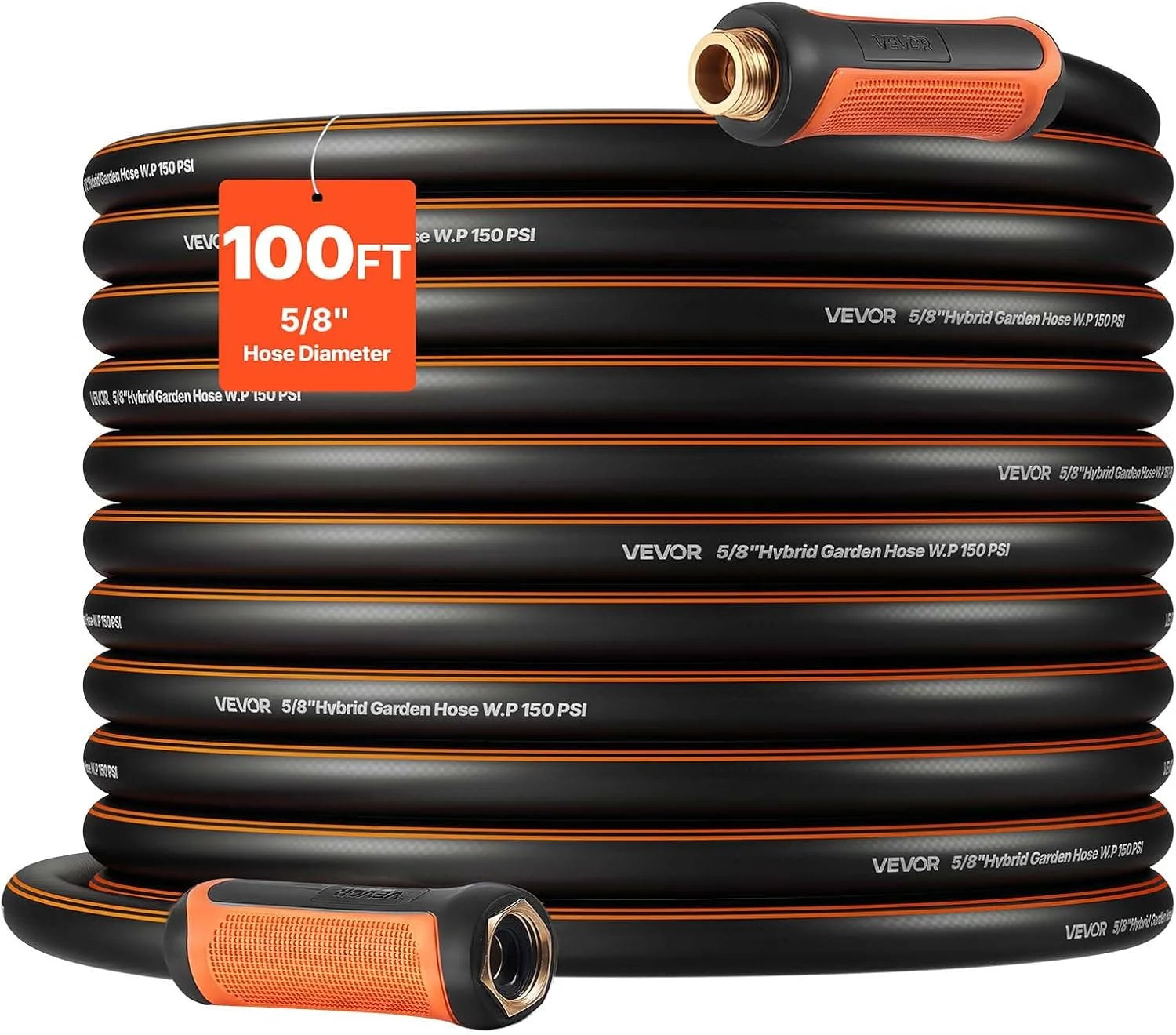 Special VEVOR Garden Hose, 200 ft 5/8 Heavy Duty Rubber Water Hose with 10 Mode Nozzle, 150PSI Working & 600PSI Burst - Image 2