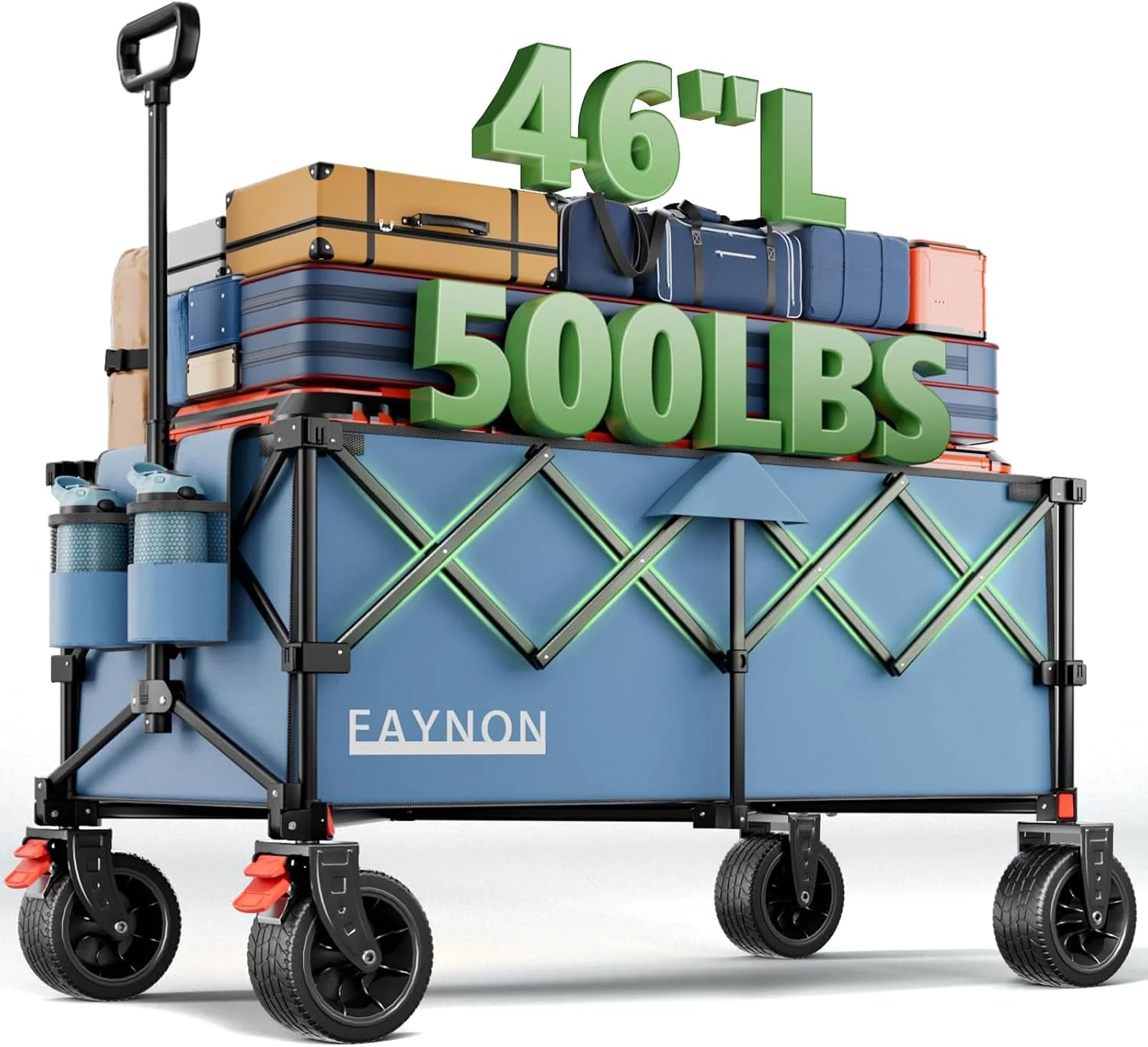 Special L Collapsible Foldable Extended Wagon, 500LB Weight Capacity with 280L Heavy Duty Folding Cart - Image 2