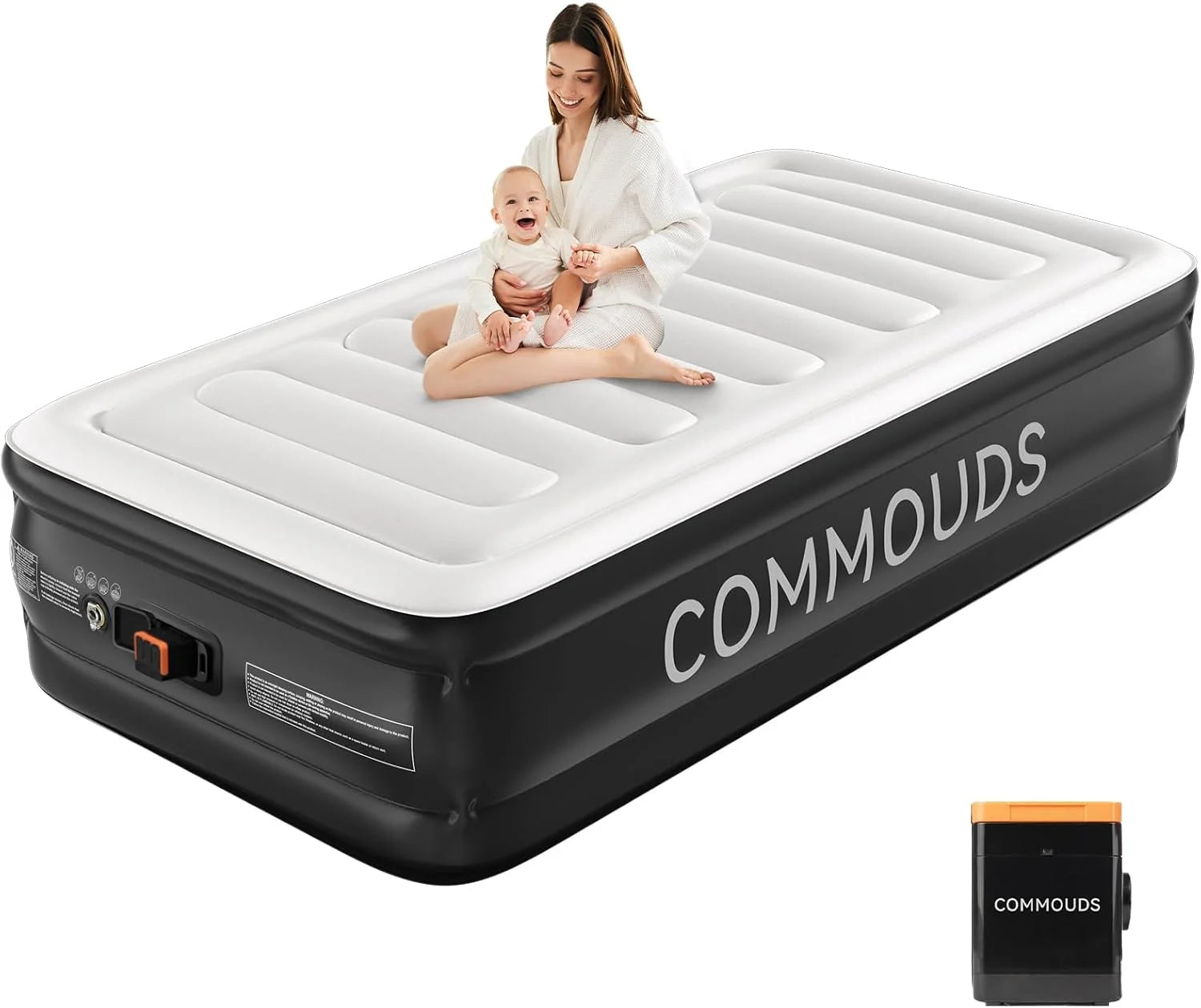 Special COMMOUDS Queen Air Mattress with 2000mAh Battery Powered Pump, 18 Raised Inflatable Mattress, Portable Blow up Mattress - Image 4