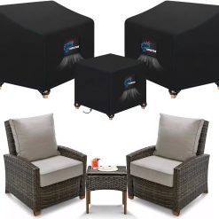 Special SIRUITON 3 Piece Outdoor Veranda Patio Garden Furniture Cover Set