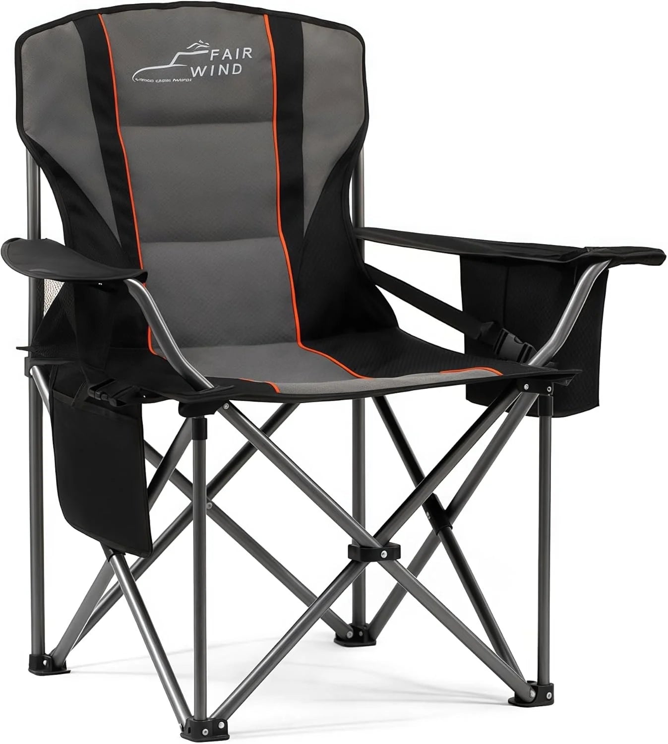Special FAIR WIND 2 Pack Fully Padded Oversized Camping Chair Heavy Duty Lawn Chair Set with Adjustable Lumbar Support - Image 5