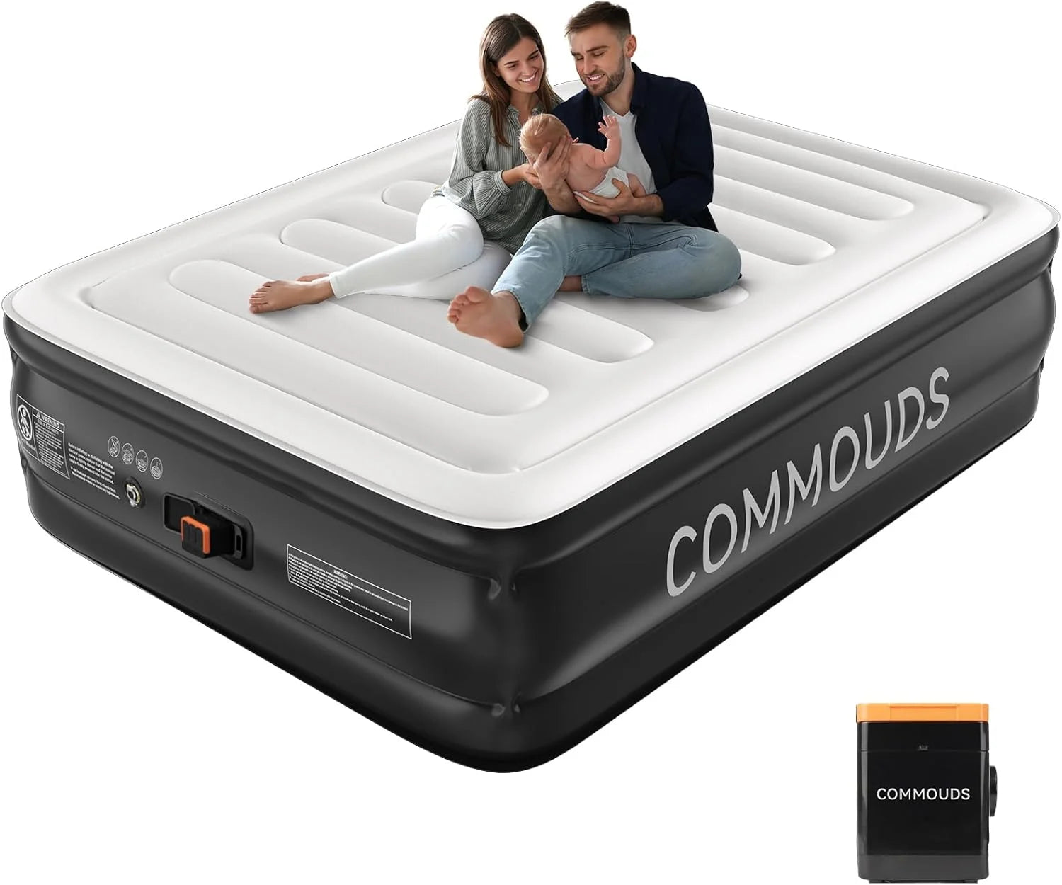 Special COMMOUDS Queen Air Mattress with 2000mAh Battery Powered Pump, 18 Raised Inflatable Mattress, Portable Blow up Mattress - Image 3