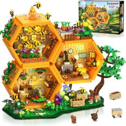 Special Bee Treehouse Building Set with Lights for Adults, Farm House Kit, Collectible Cabin Home Decor Gift for Boys